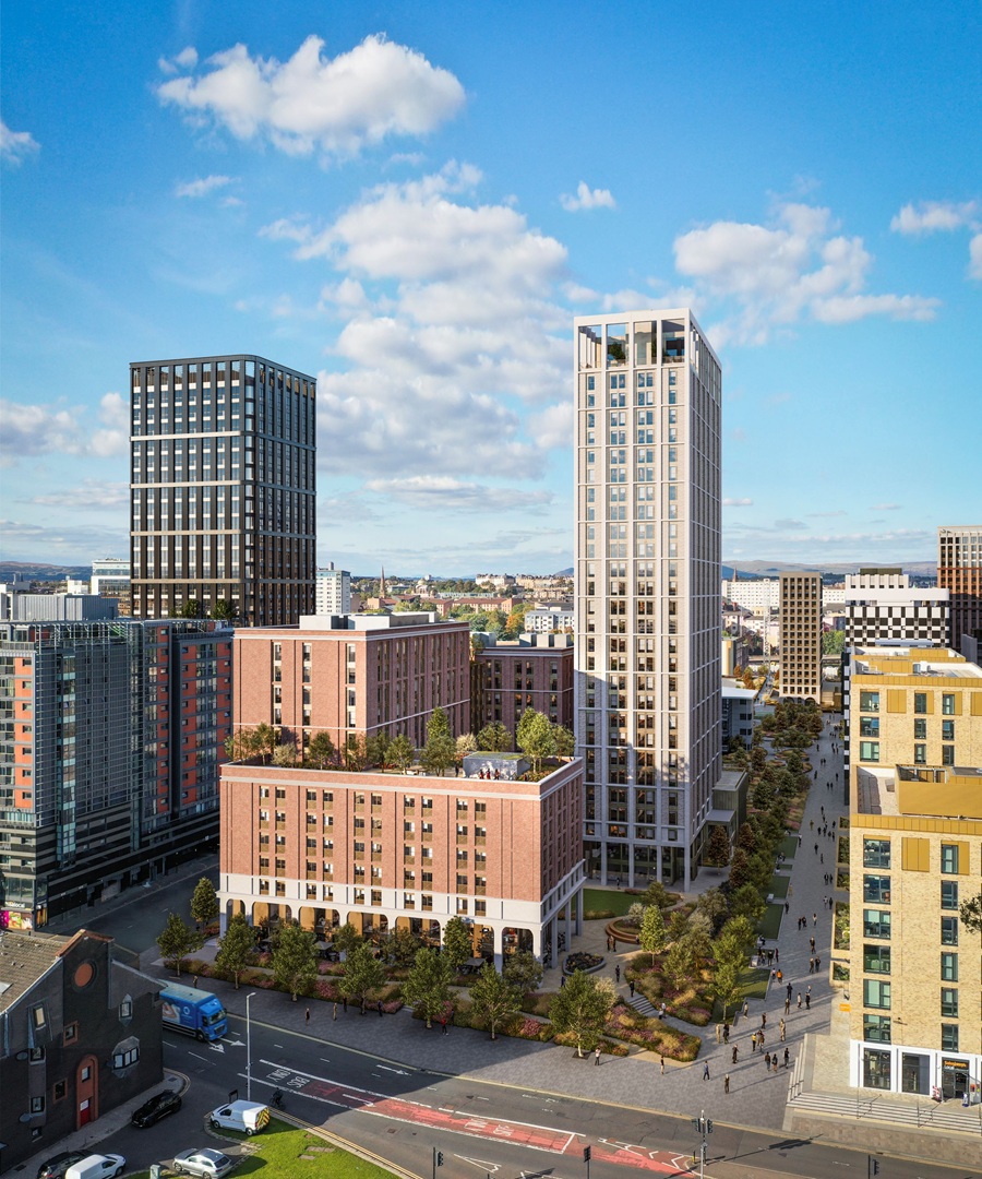 Downing submits plans for 1,135-bed Glasgow mixed-use development