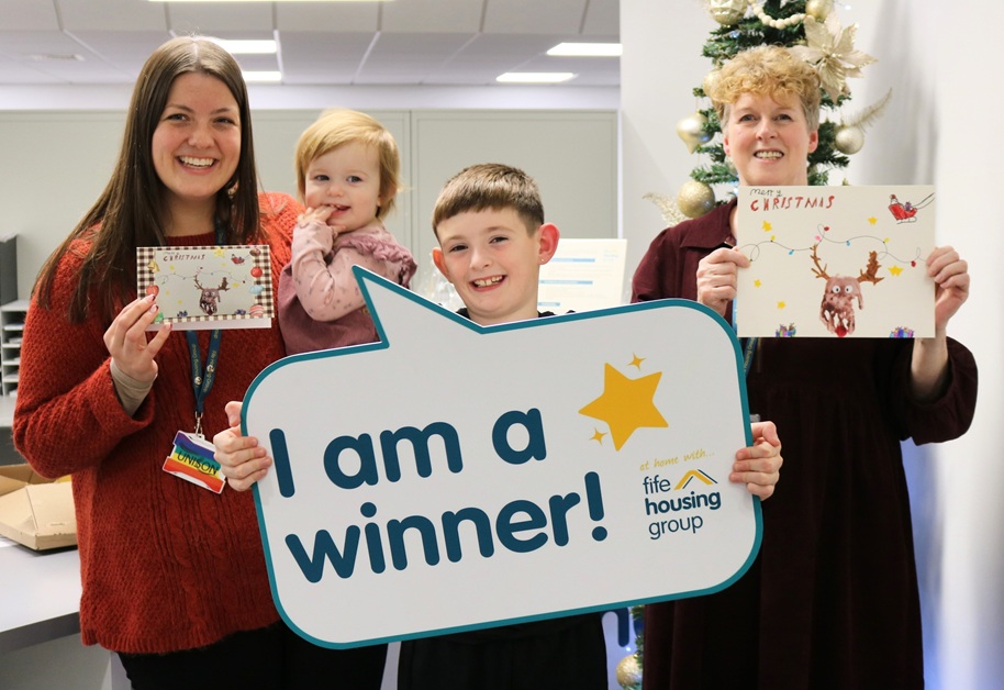 Creative siblings win Fife Housing Group’s 2025 Christmas Card Competition