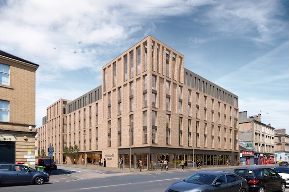 Alumno tops out 262-bed student residence in Glasgow
