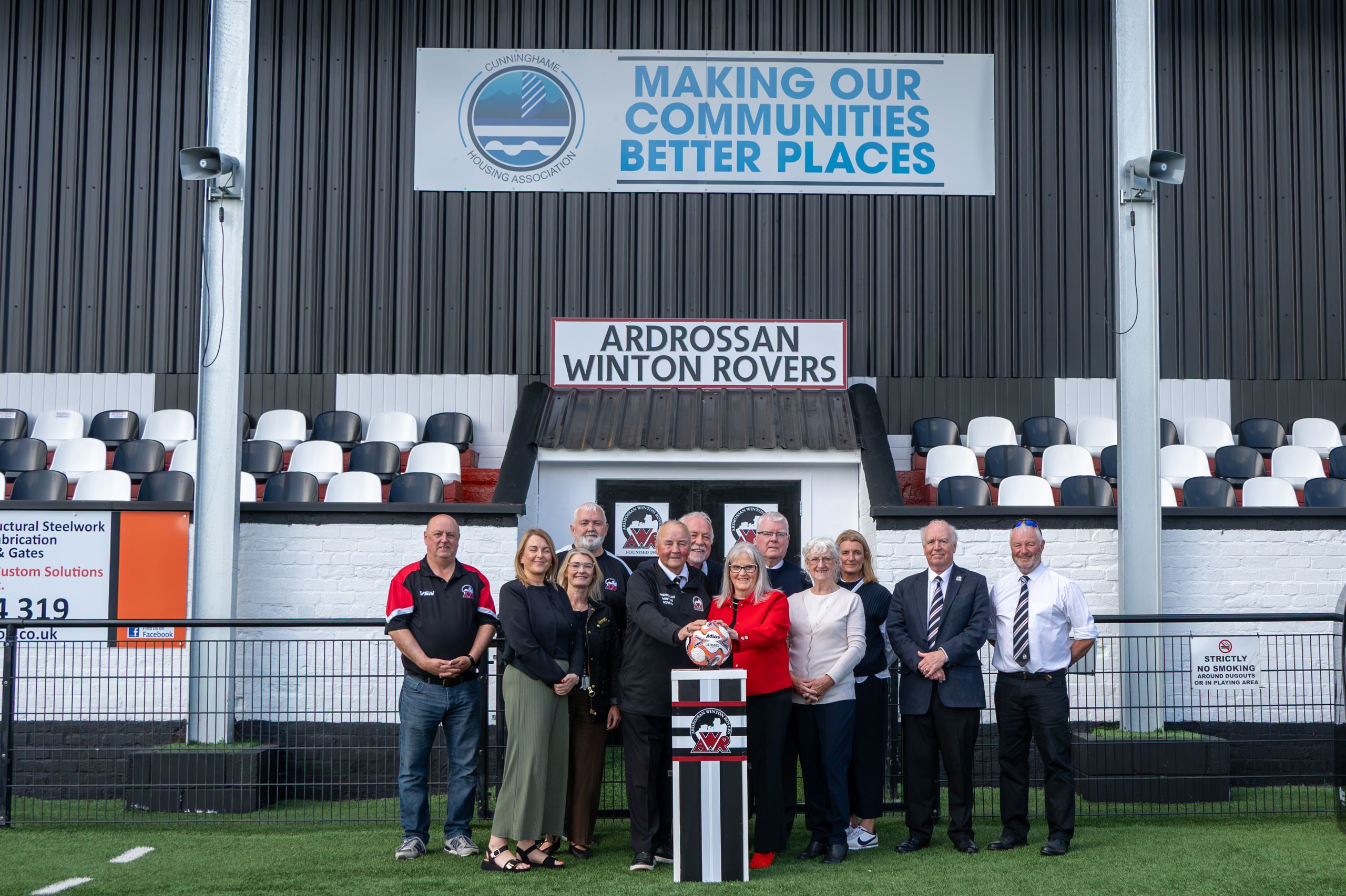 Cunninghame sponsors Ardrossan Winton Rovers grandstand
