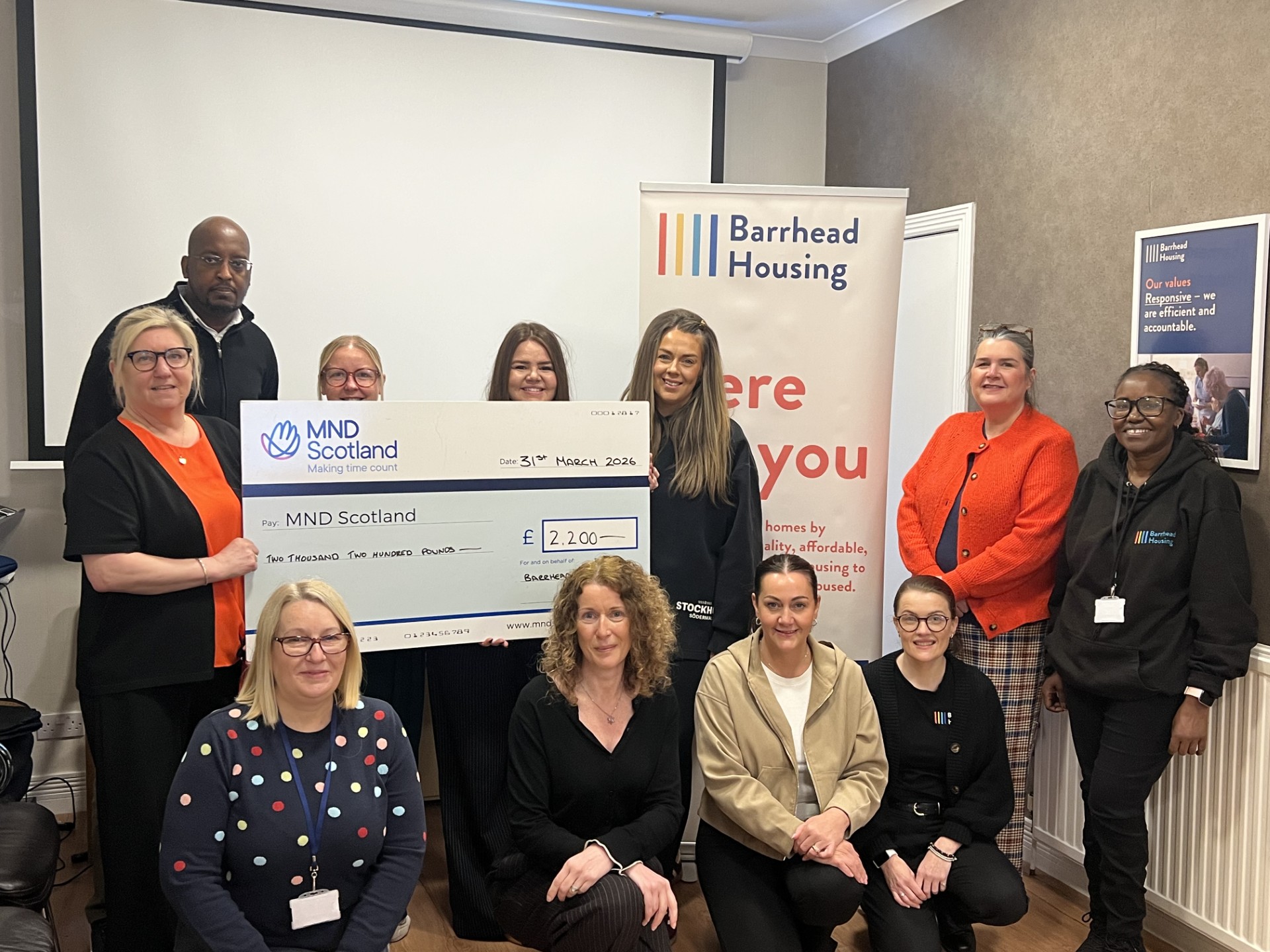 Barrhead Housing raises £2,200 for MND Scotland