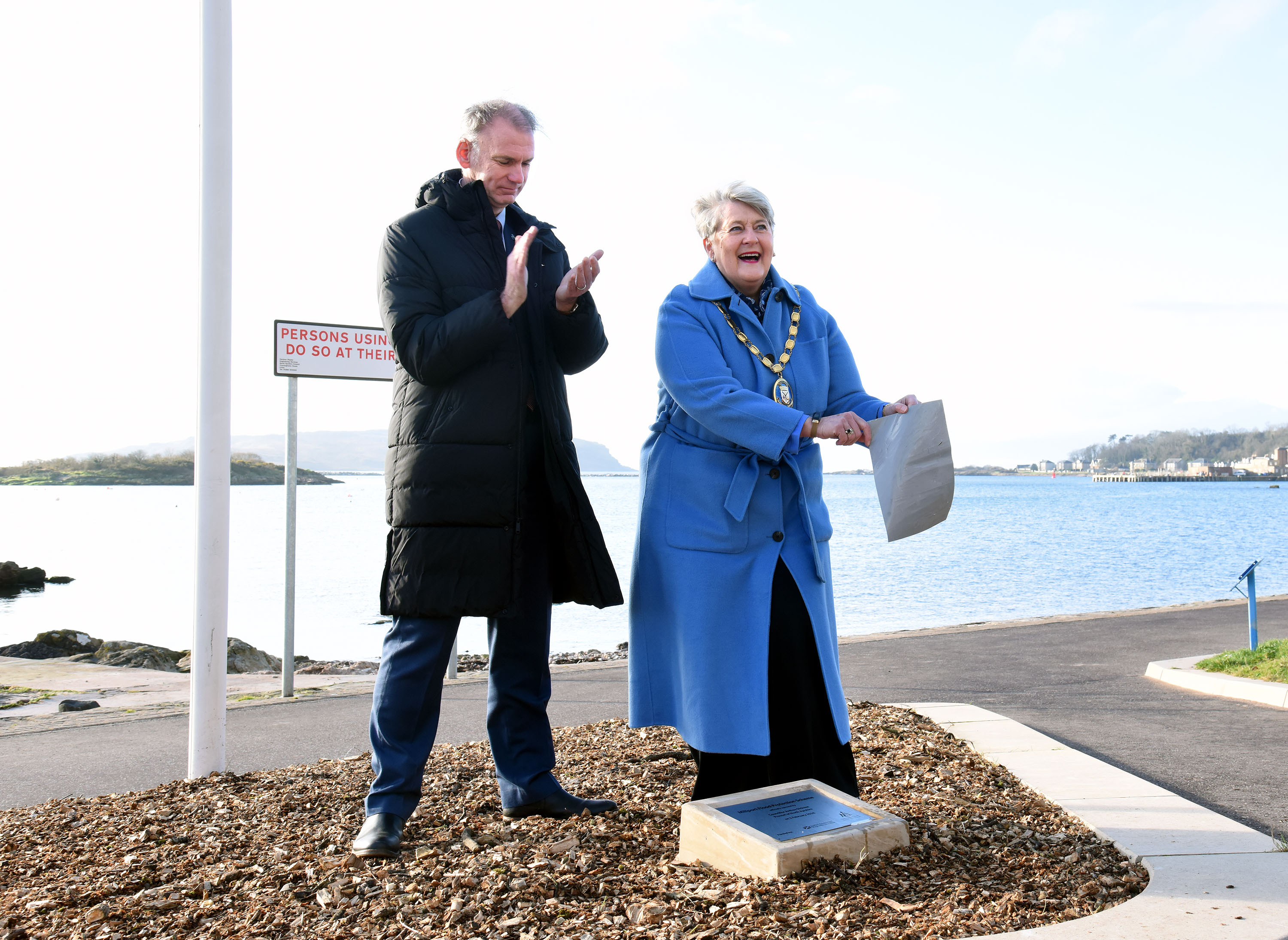Plaque unveiled to mark success of Cumbrae flood protection scheme