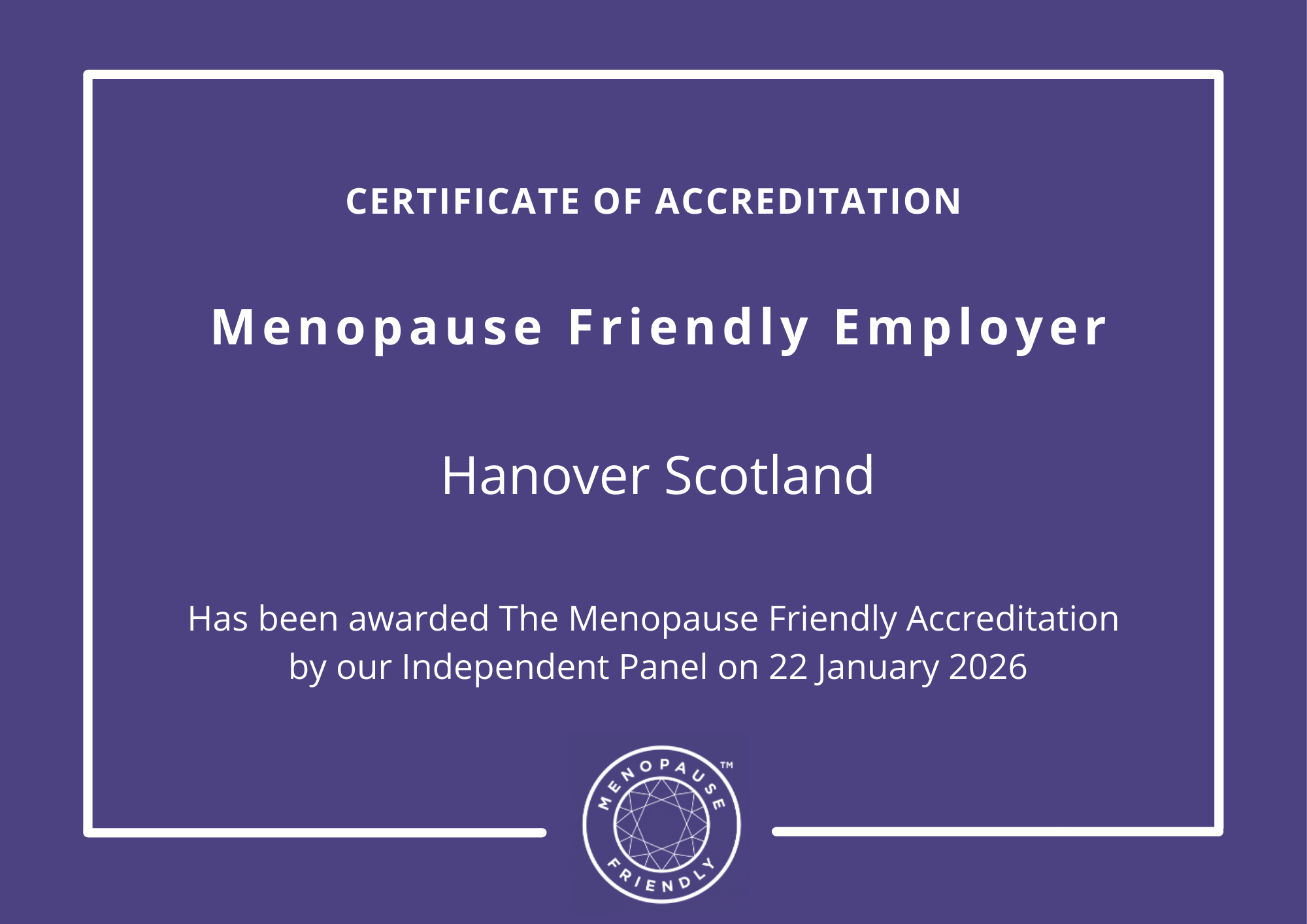 Hanover secures Scots first with Menopause Friendly Accreditation