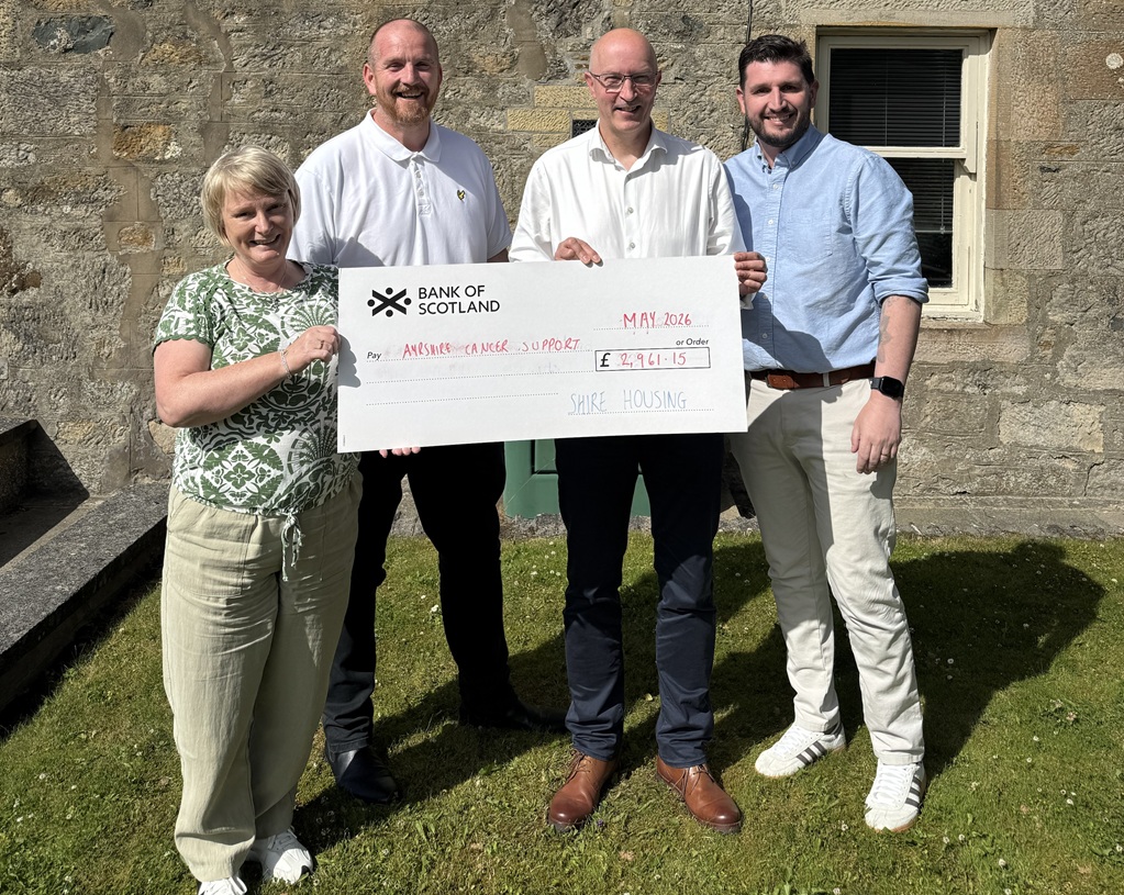 Shire Housing Association raises almost £3,000 for local cancer charity