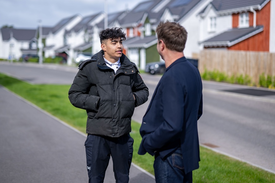 Architect and presenter George Clarke visits Aberdeenshire development ahead of housing emergency anniversary