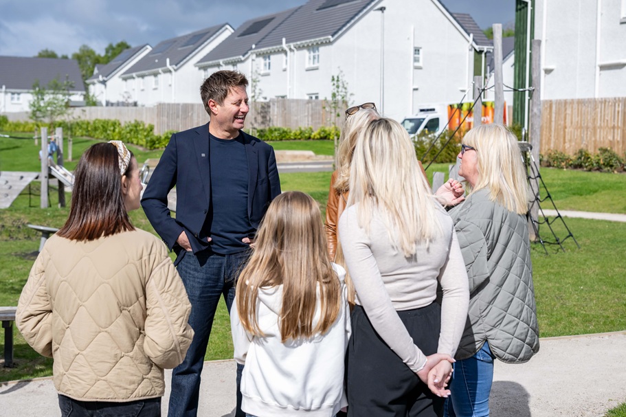 Architect and presenter George Clarke visits Aberdeenshire development ahead of housing emergency anniversary