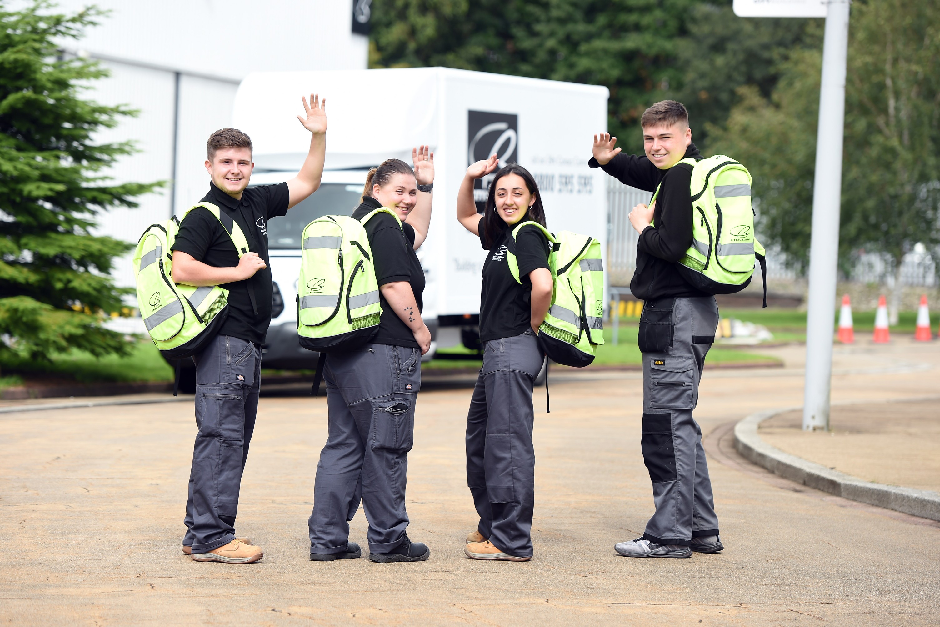 City Building apprentices meet Olivia Giles ahead of Malawi trip