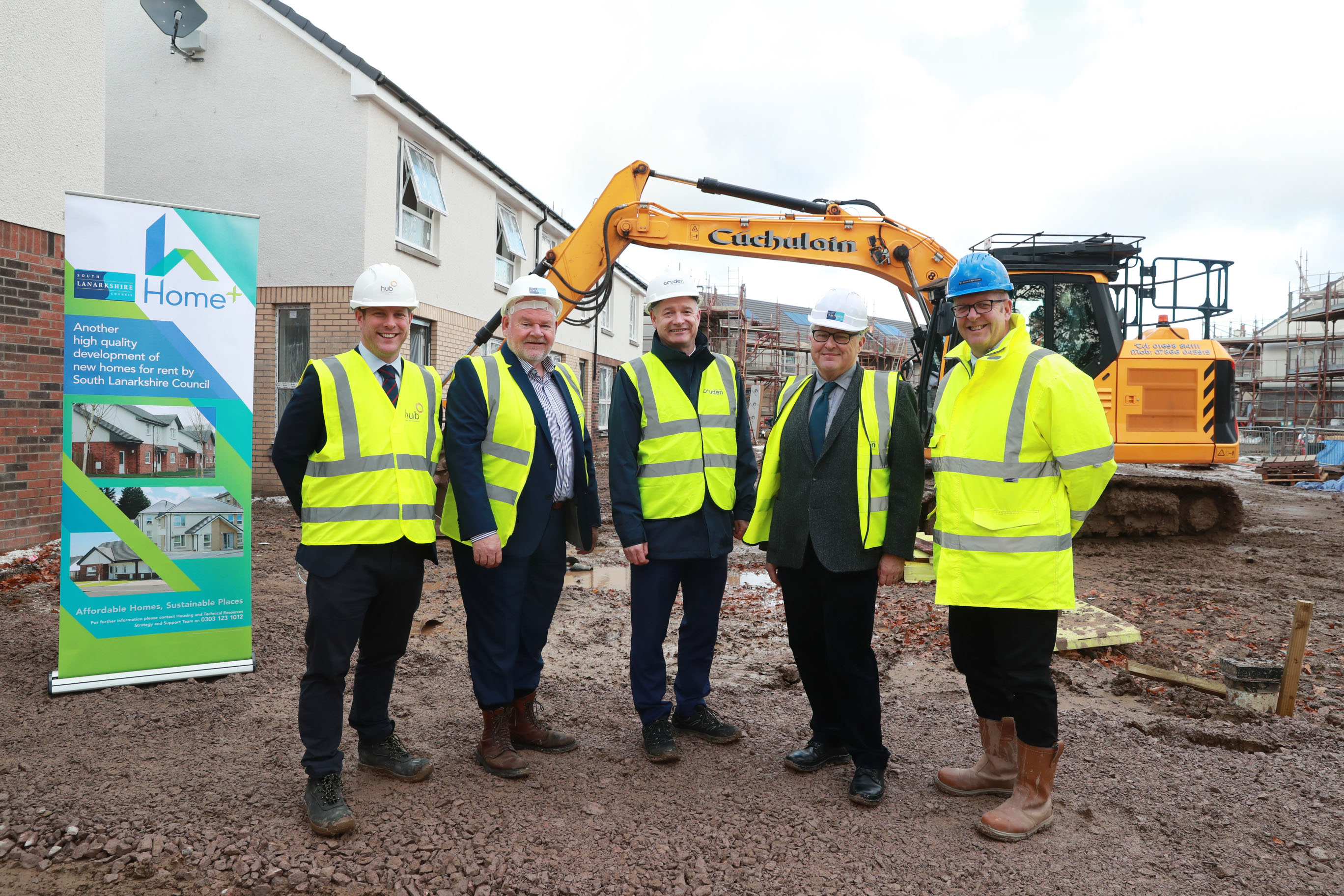 Site visit marks progress on 38 council homes in Larkhall