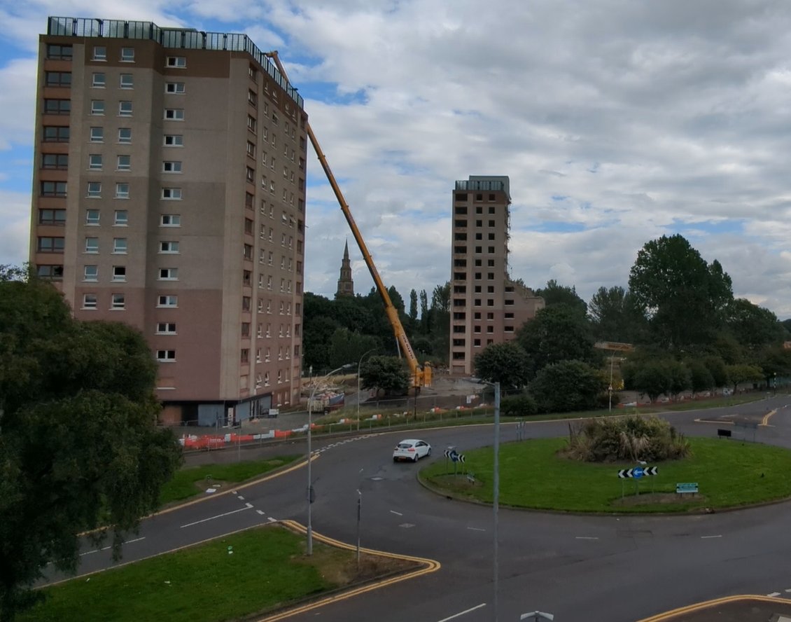Demolition of Irvine's high flats reaches final stages