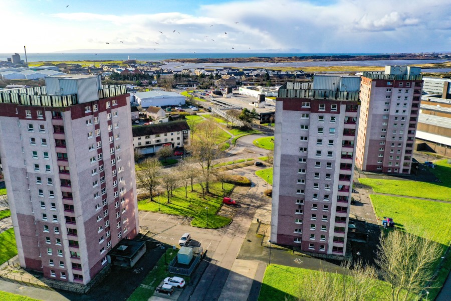 Preparatory works on North Ayrshire high flats demolition begins