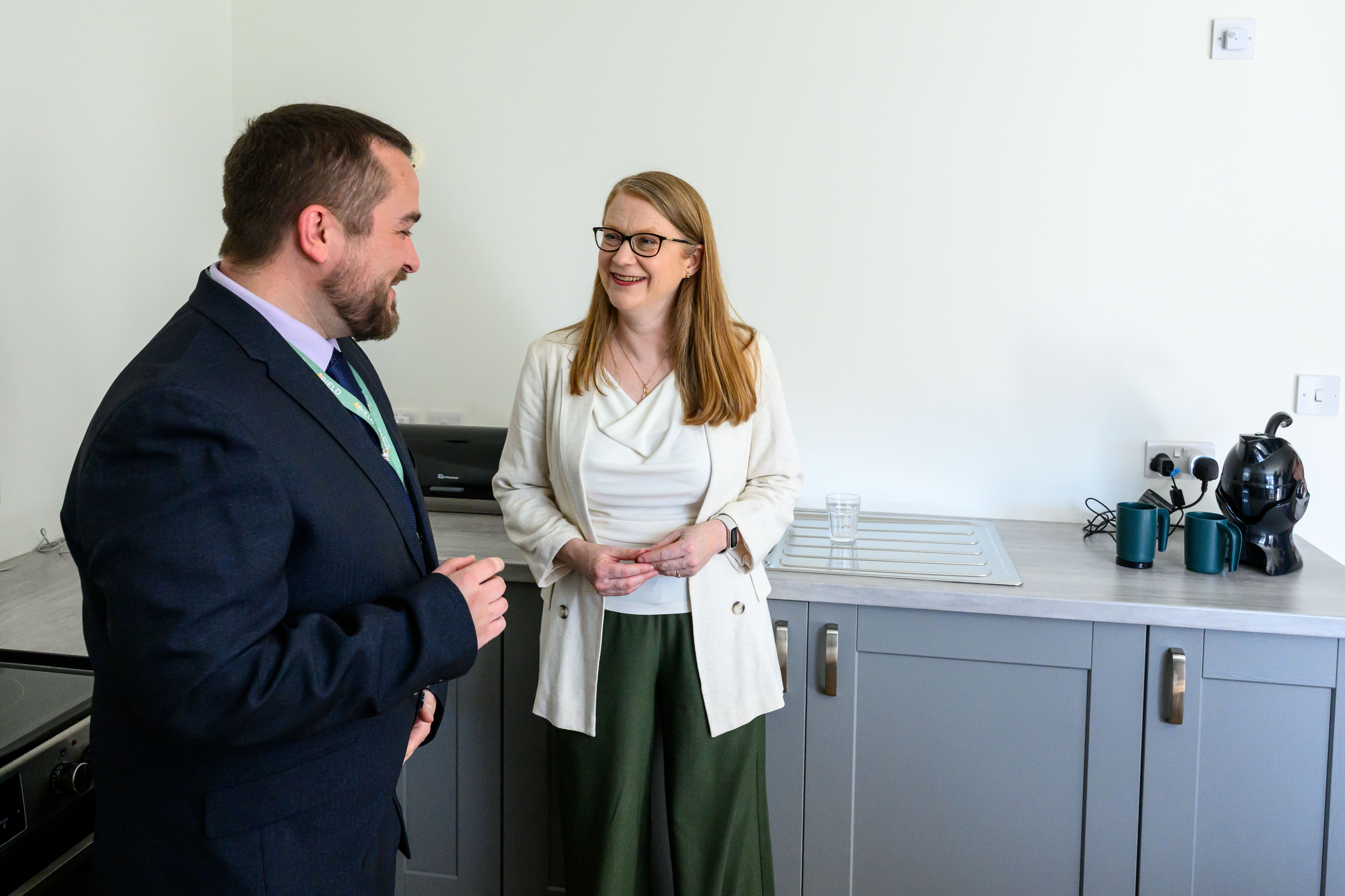 Cabinet secretary praises preventative housing tech in action at Bield development