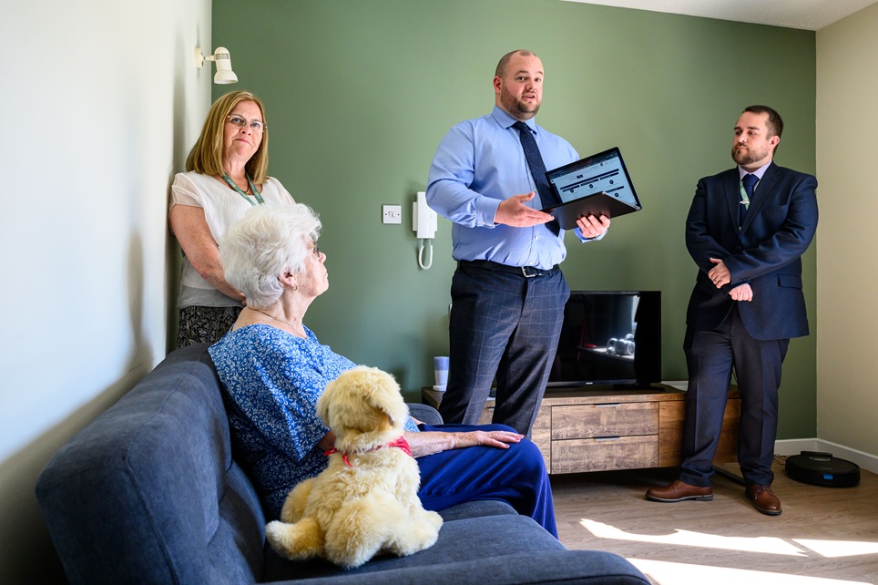 Cabinet secretary praises preventative housing tech in action at Bield development