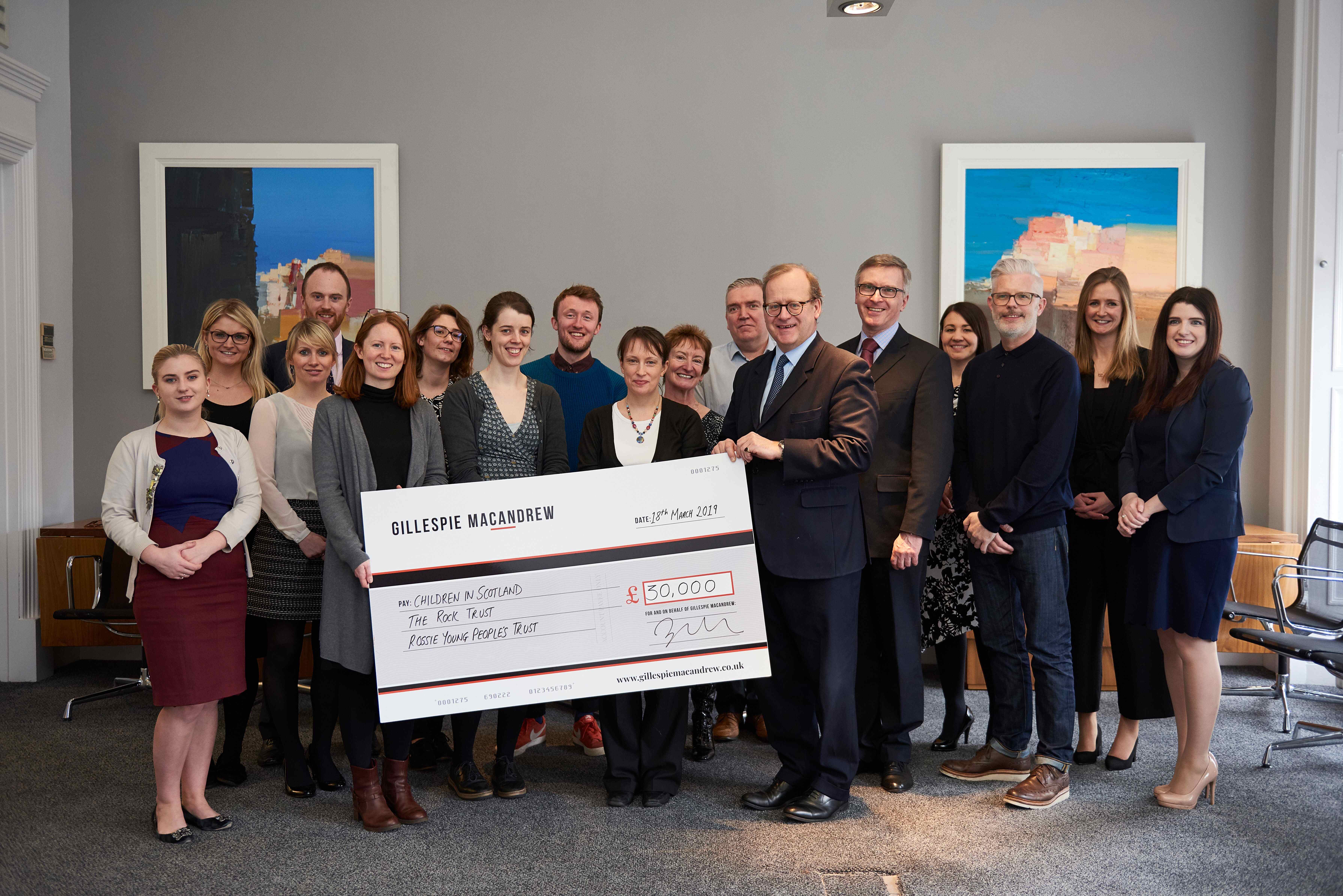 Rock Trust shares £30,000 donation from Gillespie Macandrew