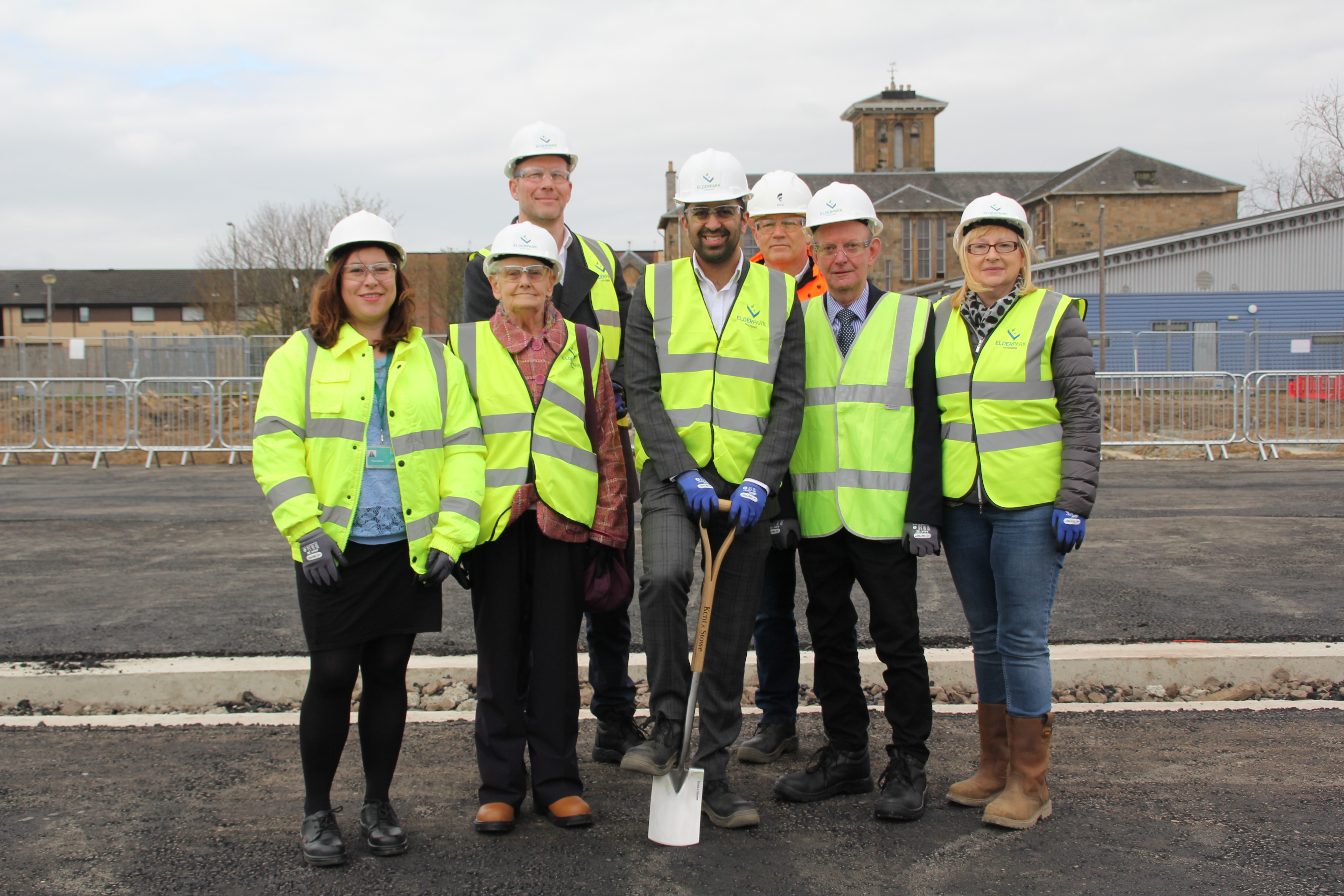 Local MSP Humza Yousaf helps Elderpark begin building work