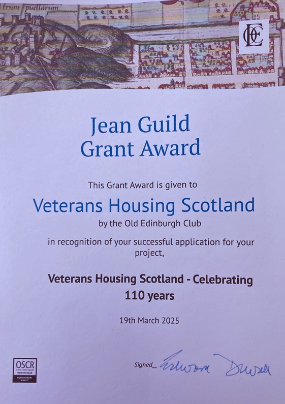 Veterans Housing Scotland welcomes Jean Guild Grant