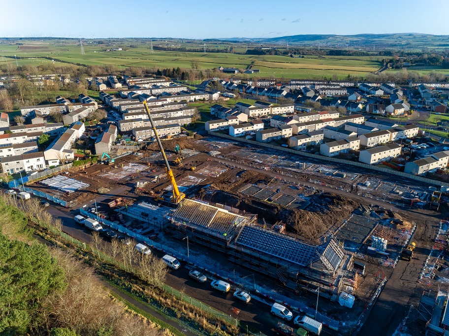 New council homes under construction in Kilmarnock