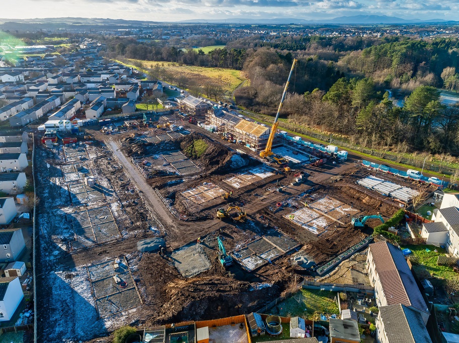 New council homes under construction in Kilmarnock