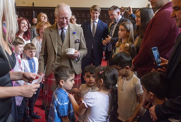 King Charles recognises Aberdeen's support for families displaced by conflict