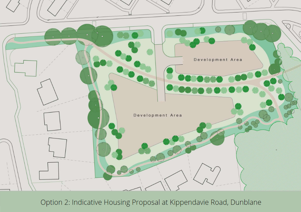 Retirement housing development plan for Kippendavie Wood