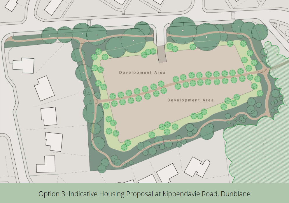 Retirement housing development plan for Kippendavie Wood