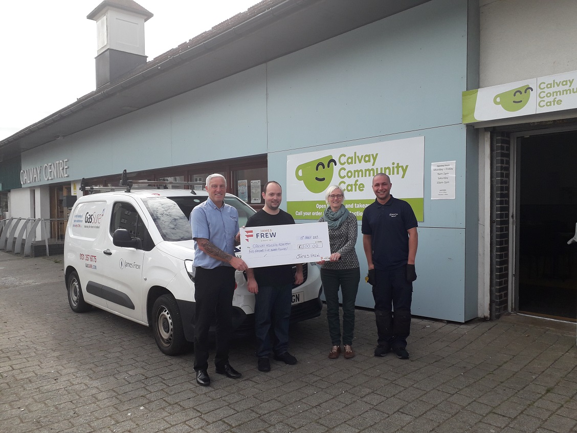 Calvay handed welcome donation from gas installation and maintenance company