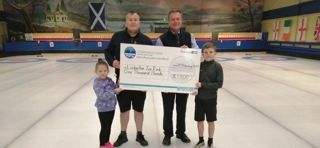 Cunninghame Housing Association donates £1,000 to Lockerbie Ice Rink