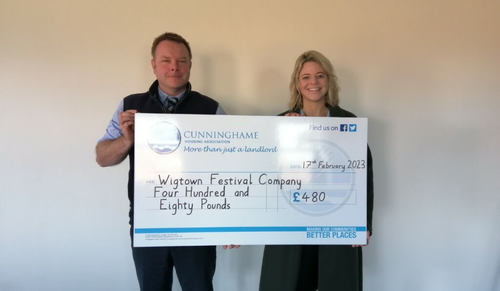 Cunninghame Housing Association donates £450 to Wigtown Festival Company