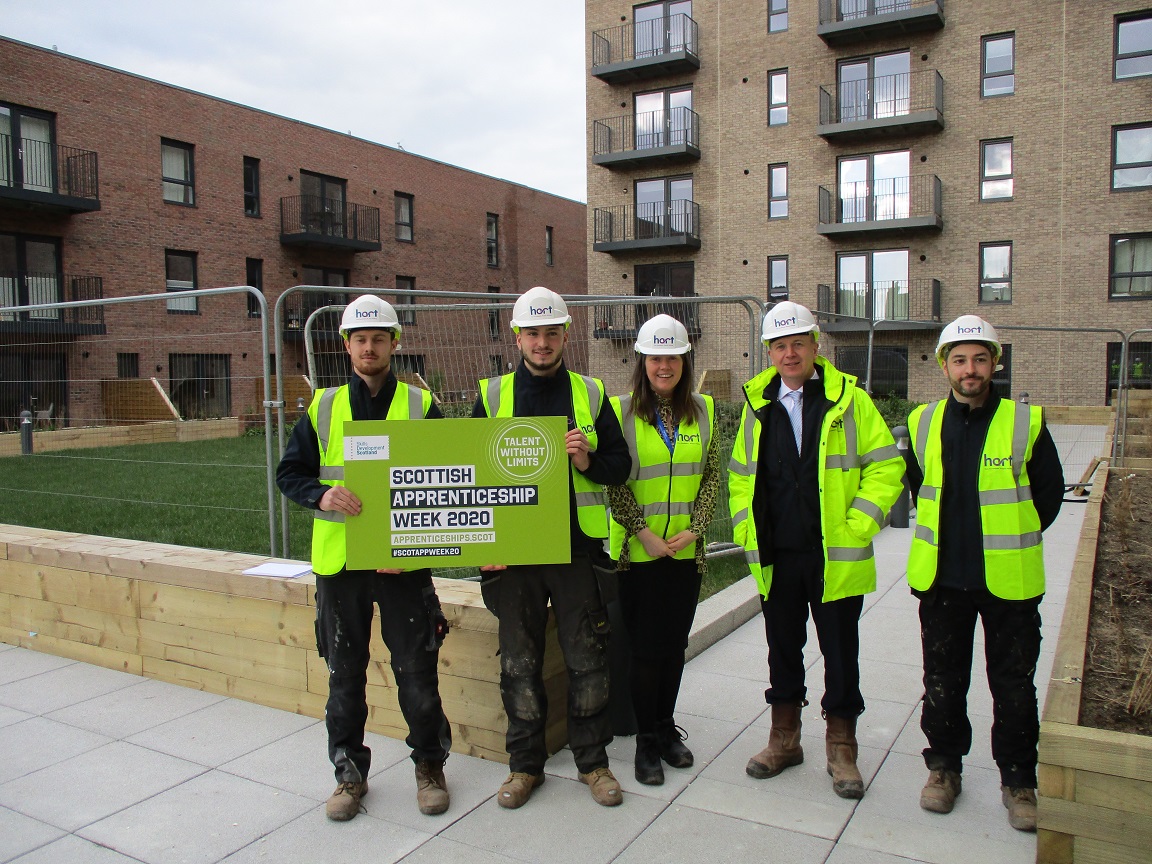 Aileen Campbell MSP visits Hart Builders to celebrate Scottish Apprenticeship Week