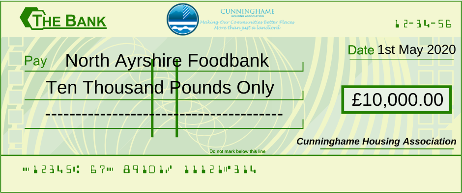 Foodbank receives £10k donation from Cunninghame Housing Association