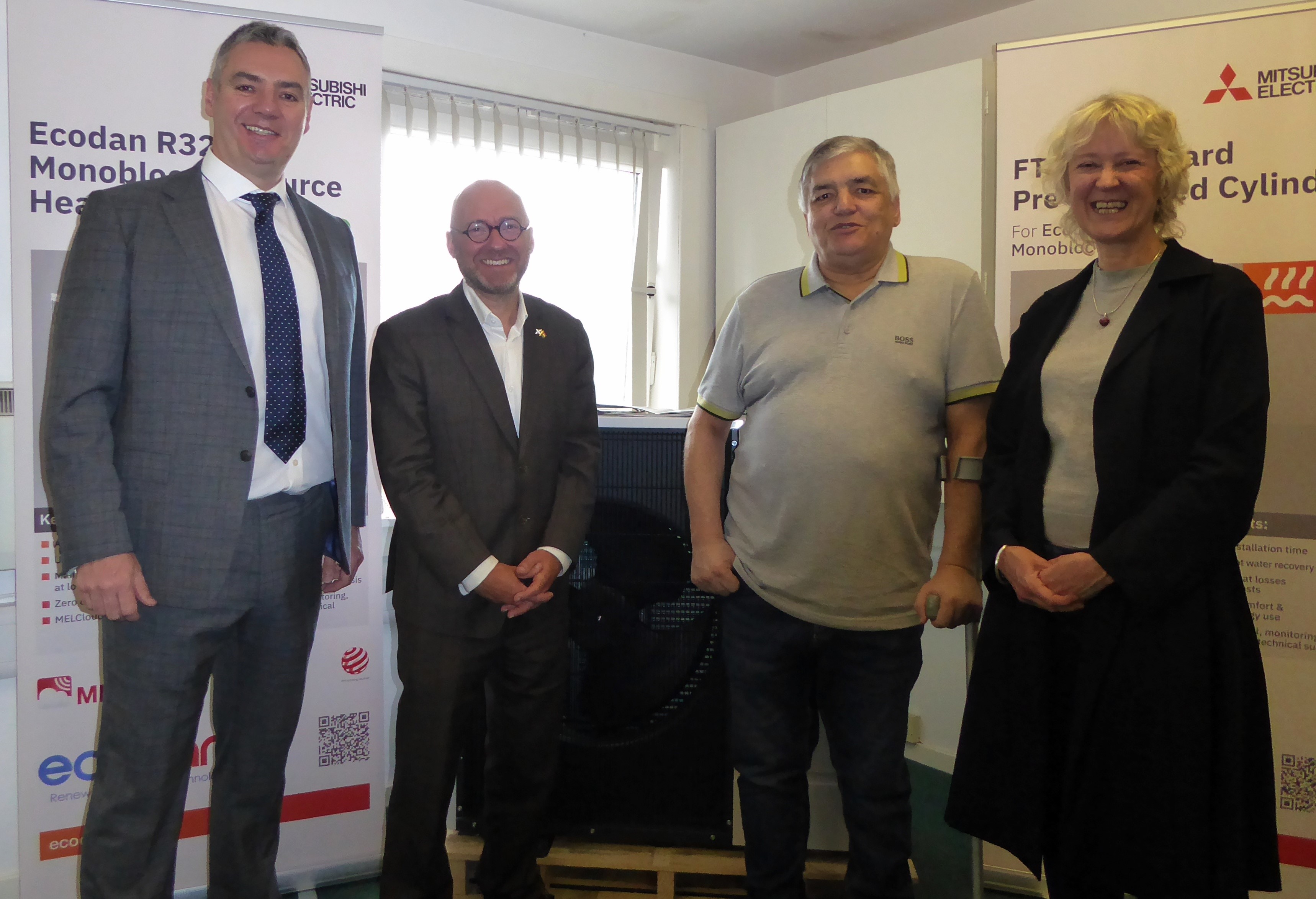 Patrick Harvie MSP attends RCH's first air source heat pump installation