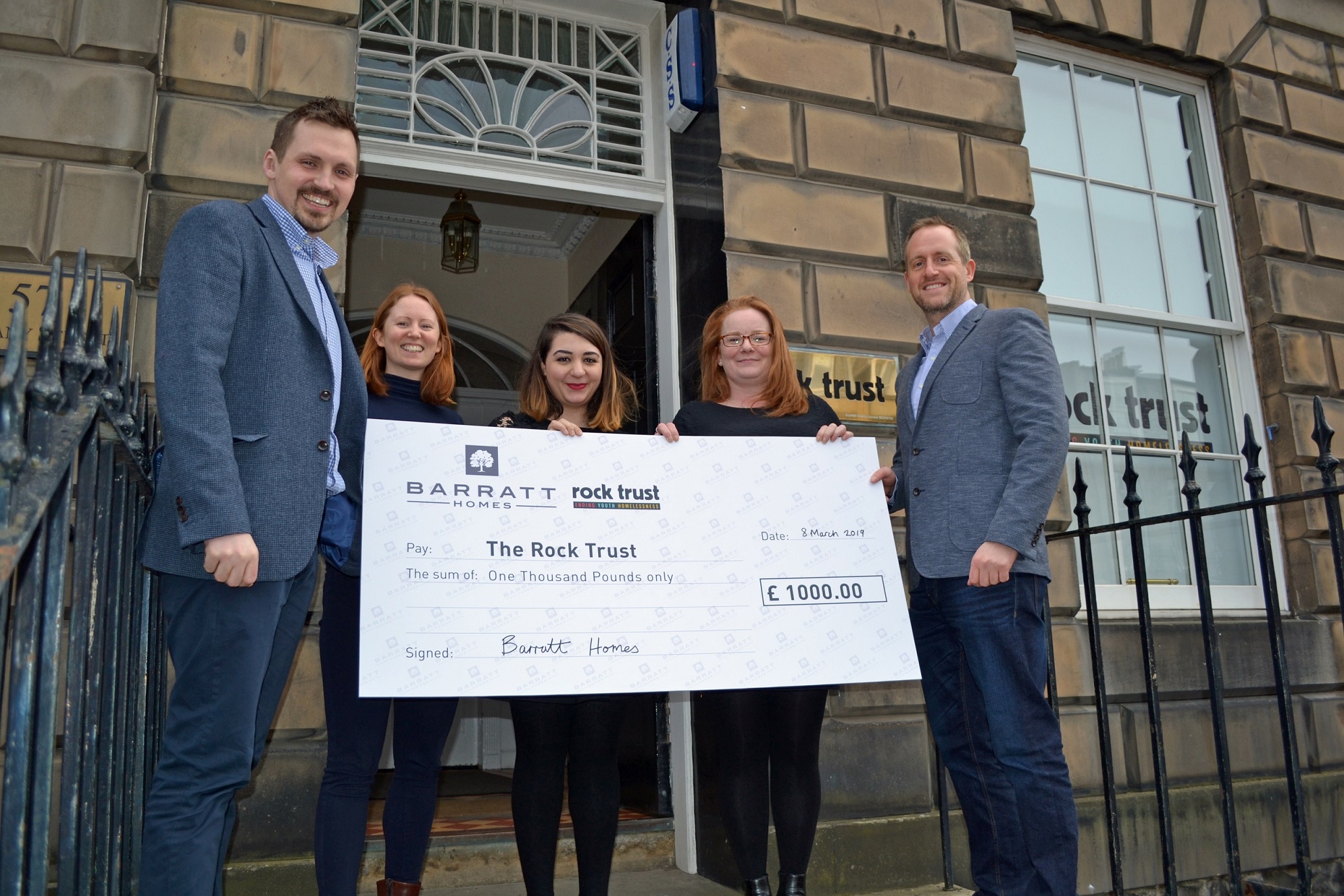 Barratt East chooses Rock Trust as charity of the year