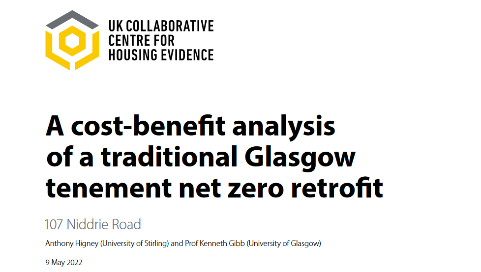 Cost-benefit analysis published of net zero retrofit of traditional Glasgow tenement