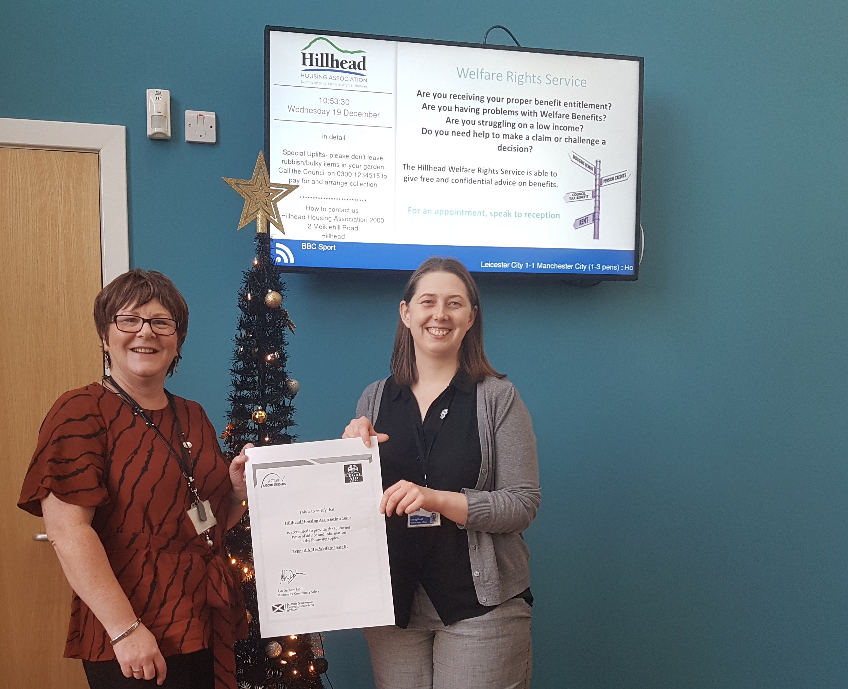 Hillhead's welfare rights service gains national advice standards accreditation