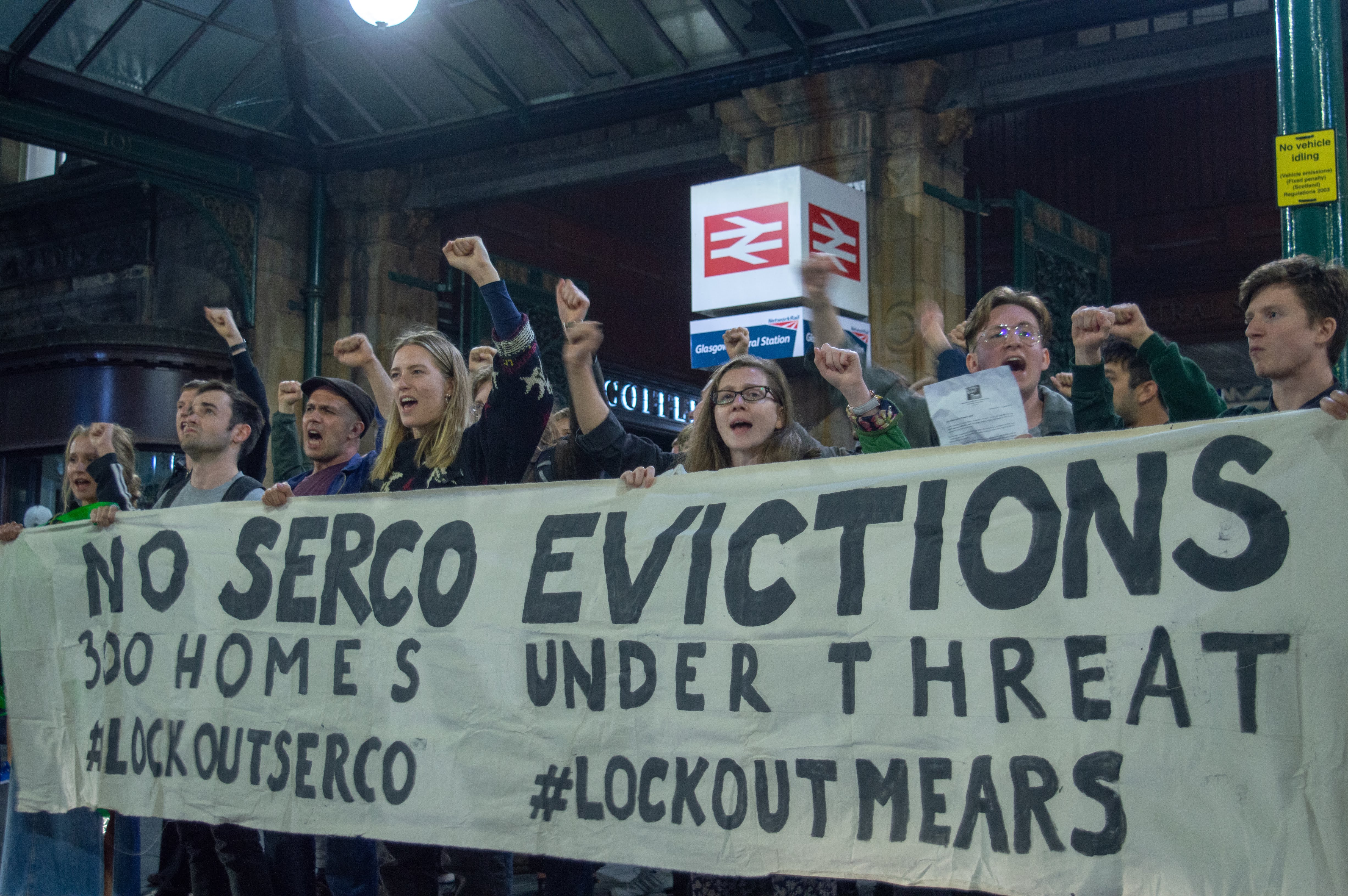 Campaigners disrupt Caledonian Sleeper in Serco lock-change protest