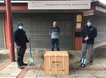 Clydebank Housing Association receives power washers from electrical contractor