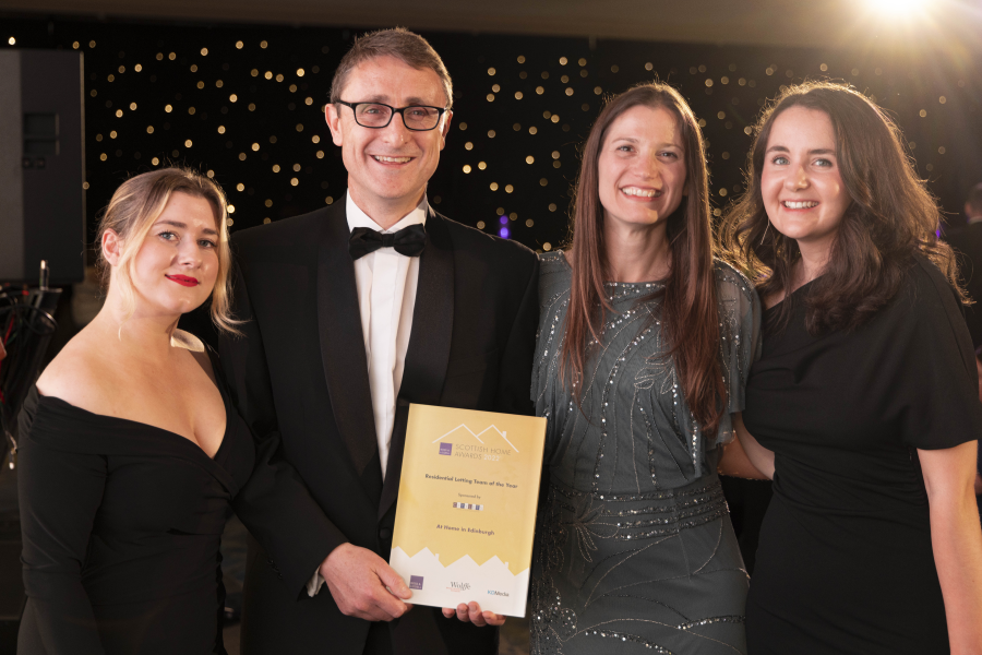 At Home In Edinburgh celebrates Residential Letting Team of the Year award