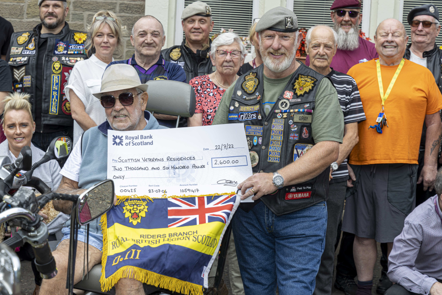 Royal British Legion Scotland Riders support veterans in Dundee with £2,600 donation