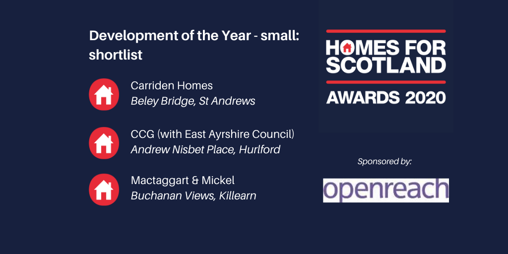 Homes for Scotland 2020 Awards: Development of the Year (small) shortlist