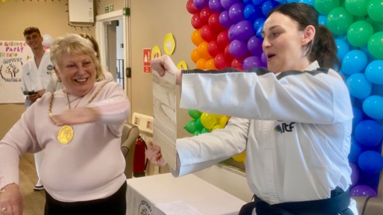 Strathaven care centre residents get a kick from tae kwon-do