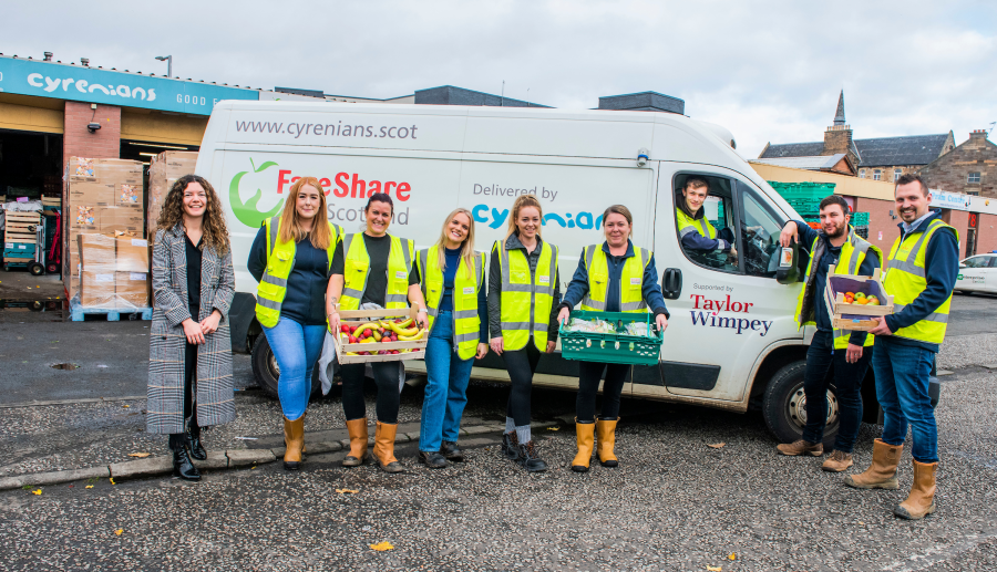 Cyrenians receives further funding boost from Taylor Wimpey East Scotland
