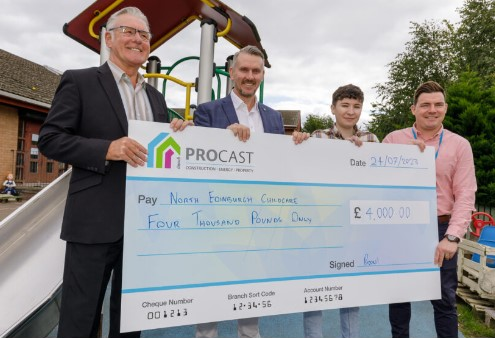 Procast makes vital donation to North Edinburgh Childcare